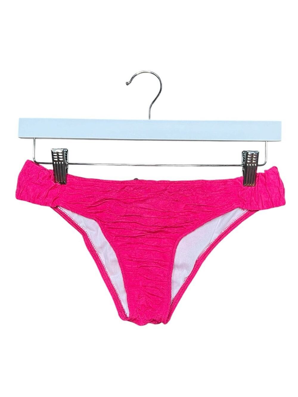 Motel Rocks Shani Bikini Bottom in 80s Crinkle Pink Size Small NWT